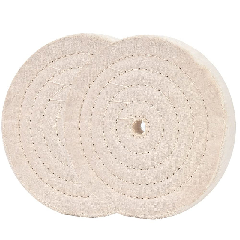 200 mm (70 Layers) Spiral Stitched Polishing Disc Mirror Polishing Disc with 16 mm Bore for Table Grinding Tools, 2 Pieces Polishing Discs Buffing Disc for Grinding Stand