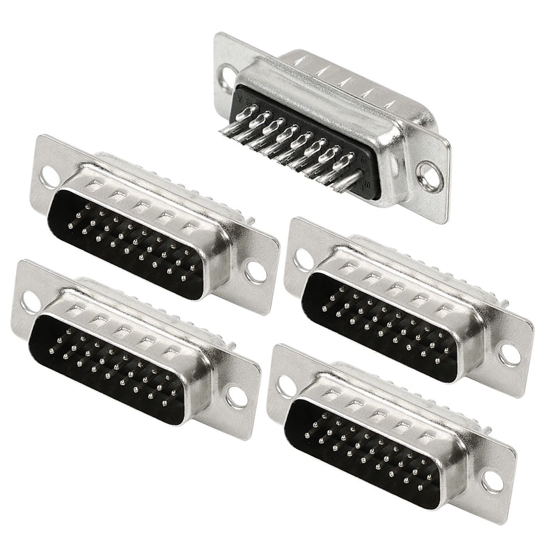 [Australia - AusPower] - uxcell DB26 26 Pin 3 Row Solder Type Panel Mount Male Connector 5PCS 