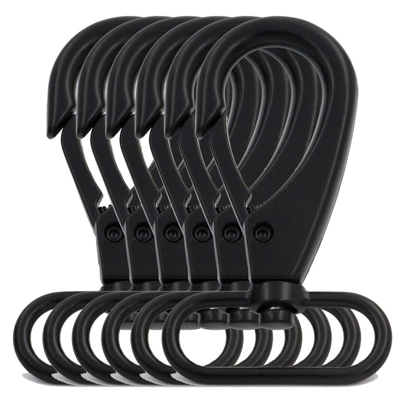 [Australia - AusPower] - BIKICOCO 1-1/2'' Swivel Bolt Snap Hook Lobster Claw Clasp Trigger Spring Loaded Clip, Oval-Ring Ended, Black - Pack of 6 1-1/2 inch Black x 6 Pcs 