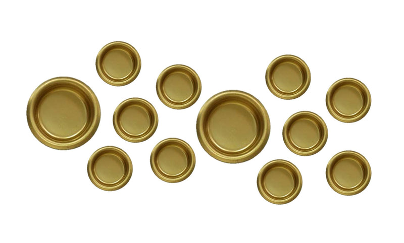 QCAA Solid Brass Finger Pull, 3/4", Polish Brass, 12 Pack 12 Pack (3/4") Polished Brass