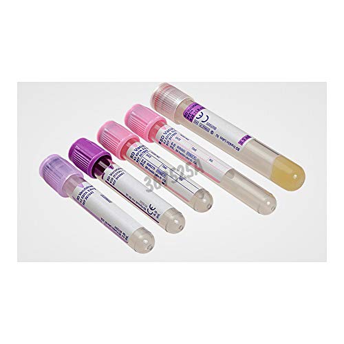 BD Medical 367525 Vacutainer K2 Edta PET Tube for Haematology Purple Closure Paper Label 16 mm Diameter 100 mm Length 10 ml Pack of 100