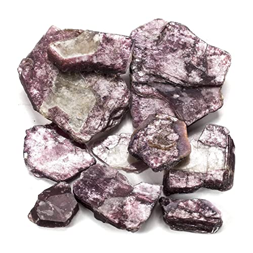 KALIFANO AAA+ Grade Lepidolite Bundle (500+ Carats) with Healing & Calming Effects - High Energy Reiki Crystal Used for Soothing Anxiety and Stability (Information Card Included)