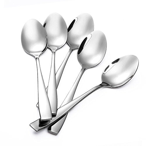 Eslite 24-piece stainless steel teaspoons, 6.7 inches long, with a sleek polished finish, perfect for tea and dessert serving.