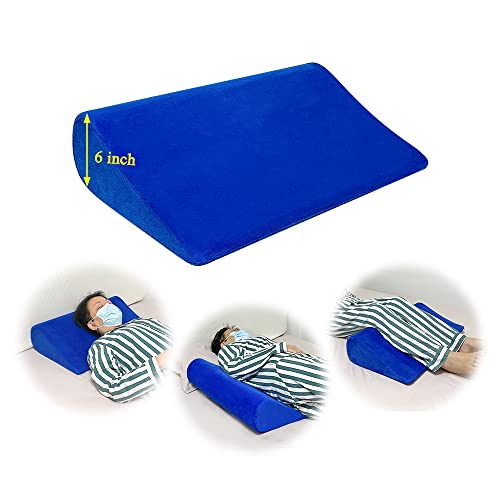 AOSSA Wedge Pillow for After Surgery Foam Wedge Acid Reflux Pillow Bed Wedge for Sleeping Side Incline Triangle Positioning Wedge Body Back Support Leg Elevation Snoring Pillow Cushion 24.4×14.6×5.9"