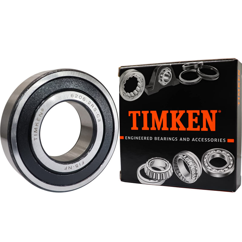 [Australia - AusPower] - 2PACK TIMKEN 6206-2RSC3 Double Rubber Seal Bearings 30x62x16mm C3 Clearance Pre-Lubricated and Stable Performance and Cost Effective Bearings 