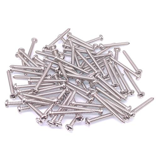 Yodaoke #10 x 1-3/4-inch 304 stainless steel Phillips pan head wood screws, 100-piece pack