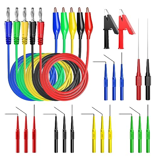 Goupchn back probe kit with 4mm banana plugs, copper alligator clips, and 24 test probes and leads