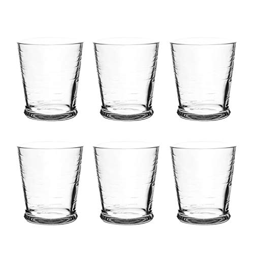 Abode Homewares Cordoba 16 oz Durable Acrylic Double Old Fashioned Glasses, Shatter-Resistant and Dishwasher-Safe Outdoor/Indoor Drinkware, Ideal for Scotch, Bourbon, Cocktails - Clear - Set of 6 Tumbler/Double Old Fashioned