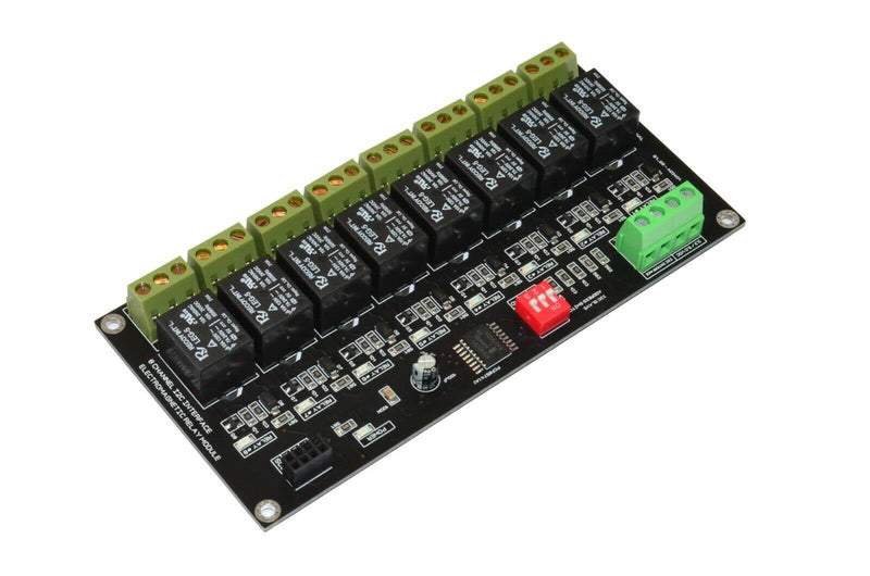 8 Channel I2C Interface Relay Module for Arduino, Raspberry PI, Home Assistant YAML, ESP32, 10A Peak LED Indicator, SPDT Switch Contacts, AC DC Voltage Control, I2C I/O pin Expander