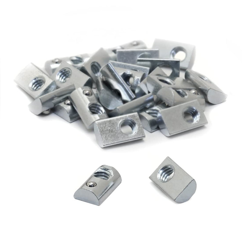 8020, 3923, 10 Series 1/4-20 Steel Roll in T-Nut with Ball Spring - T Slot Accessories for Aluminum Extrusion - 80/20 Hardware Nuts (15) 15