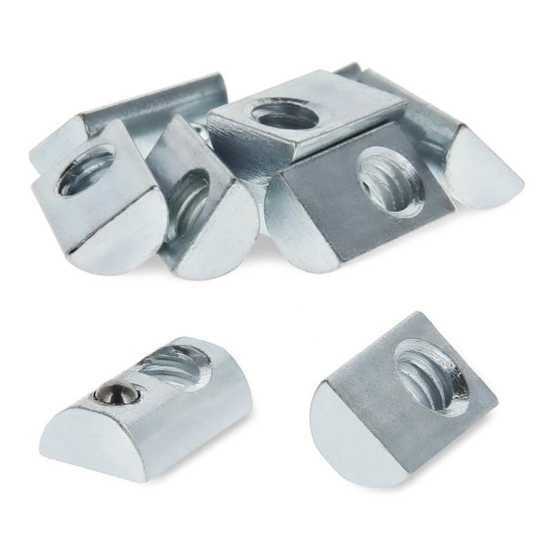 [Australia - AusPower] - 8020, 3923, 10 Series 1/4-20 Steel Roll in T-Nut with Ball Spring - T Slot Accessories for Aluminum Extrusion - 80/20 Hardware Nuts (10) 