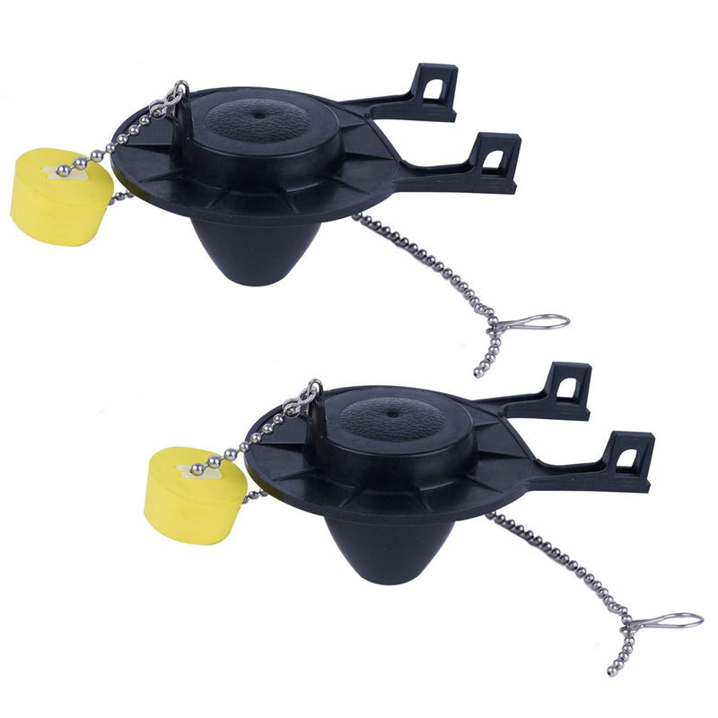 [Australia - AusPower] - Hibbent 2 Pack 2-Inch Toilet Flapper Replacement Compatible with American Standard 7381129-200.0070A Universal Flapper and Chain with Float, 2-Inch Flush Valves Matte Black 