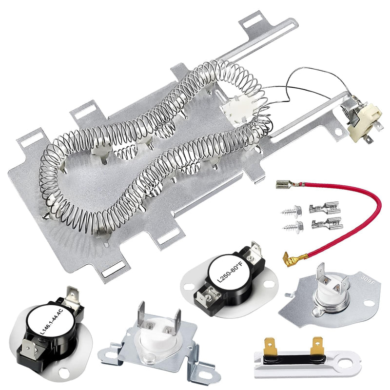 [Australia - AusPower] - 2026 UPGRADE WP8544771 8544771 Dryer Heating Element 279973 3392519 Thermal Fuse 279816 Thermostat Cut Off Kit Fit for Whirlpool Maytag Kenmore Dryer, 365 DAYS WARRANTY by Beaquicy 