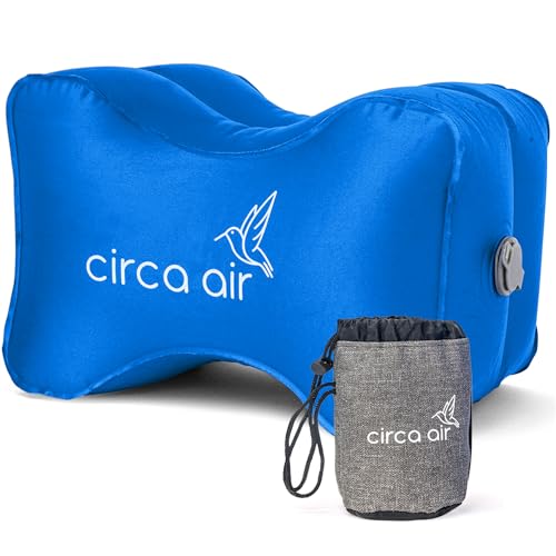 Circa Air Inflatable Knee Pillow for Side Sleepers - Orthopedic Knee Pillows for Sleeping, Sciatica Relief, Back Pain, Leg Pain, Hip or Joint Pain. Weighs Only 1.98 Oz Perfect for Travel/Home Blue