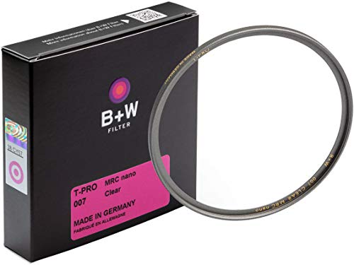 B + W Clear Protection Filter for Camera Lens – Ultra Slim Titan Mount (T-PRO), 007, HTC, 16 Layers Multi-Resistant and Nano Coating, Photography Filter, 62 mm 62mm T-PRO (Ultra Slim, MRC nano) Single
