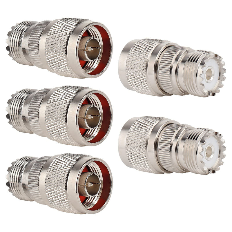[Australia - AusPower] - XRDS -RF N Male to UHF Female Adapter N Connector to PL-259 SO-239 Coax RF Coaxial Cable Connectors Pack of 5 (NOT for TV) 