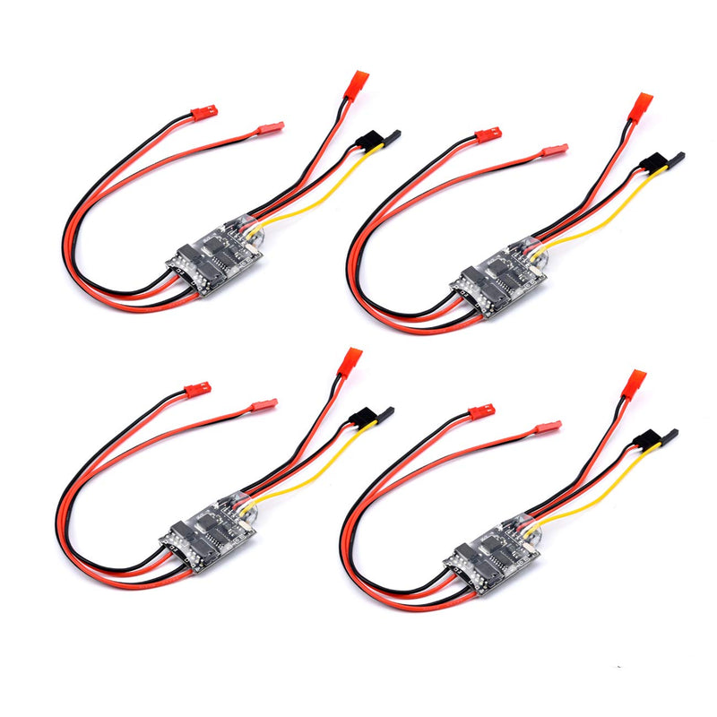 [Australia - AusPower] - Bidirectional 5A ESC Brushed Speed Controller Dual Way ESC 2S-3S Lipo for RC Model Boat/Tank 130 180 Brushed Motor Spare Parts(4PCS) 