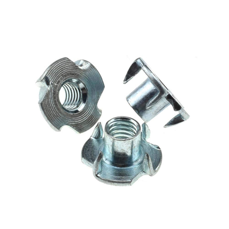 [Australia - AusPower] - M8 X 10mm T Nut 4 Prong Tee Blind Nuts Threaded Insert Clean Threads No Rust Carbon Steel Zinc Plated for Wood Rock Climbing Wall Holds Plywood Furniture Particle Board CNC Router 30 Pack M8-10(30Pack) 