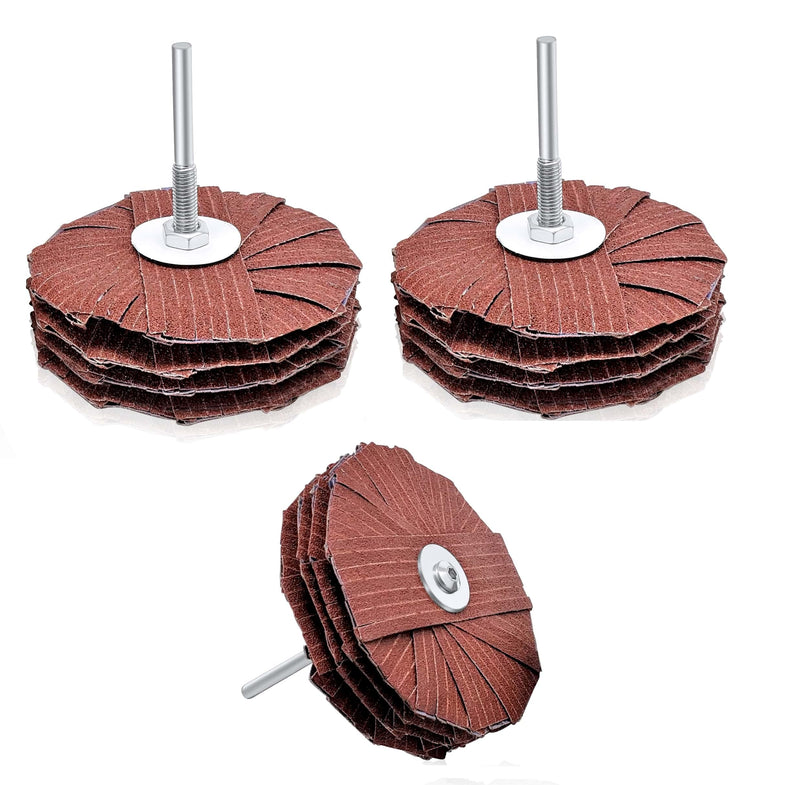 [Australia - AusPower] - LINE10 Tools 4-inch Sanding Mop Kit, Moulding Flap Sander Wheel for Drill Press 80, 120, 240 Grit, Pack of 3 80 | 120 | 240 Grit 3.0 