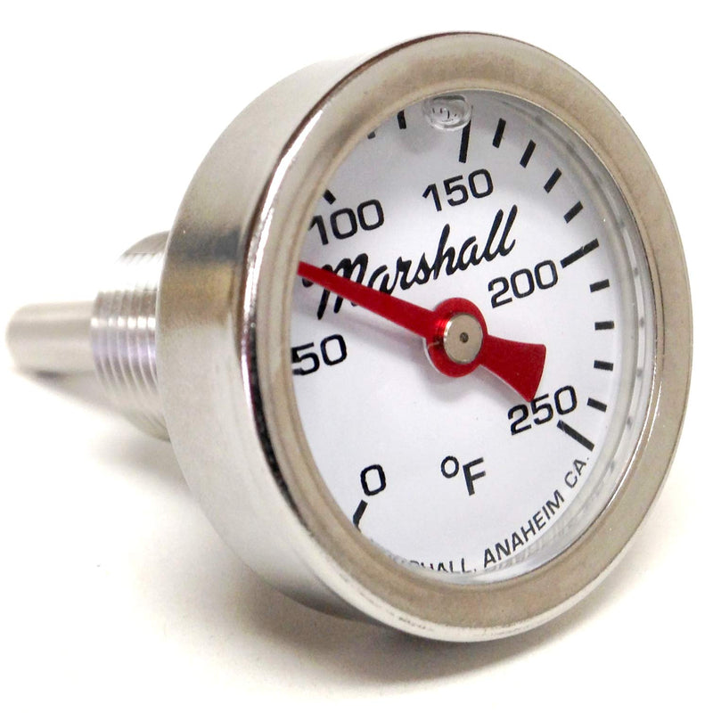[Australia - AusPower] - I-14-CW Direct Mount Engine Thermometer, 0-250F, White Dial, Liquid Filled 