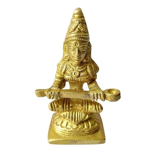 GURU JEE Brass Goddess Annapurna Idol Statue Murti for Pooja Temple Aarti Religious Gifts