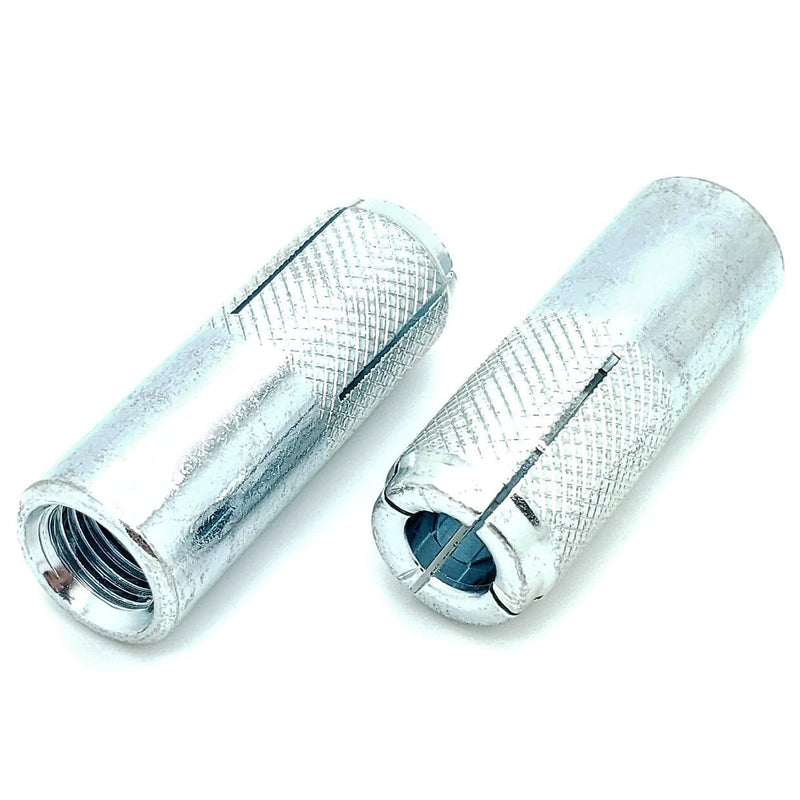 [Australia - AusPower] - Two (2) 5/8" Inch Premium Zinc Plated Carbon Steel Knurled Drop in Anchor (BCP1002) 