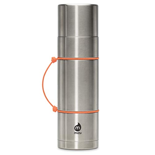 Mizu D7 22 oz. Vacuum Insulated Stainless Steel Bottle Thermos | Narrow Mouth with Leak Proof Cap + Cup Lid, Stainless, One Size