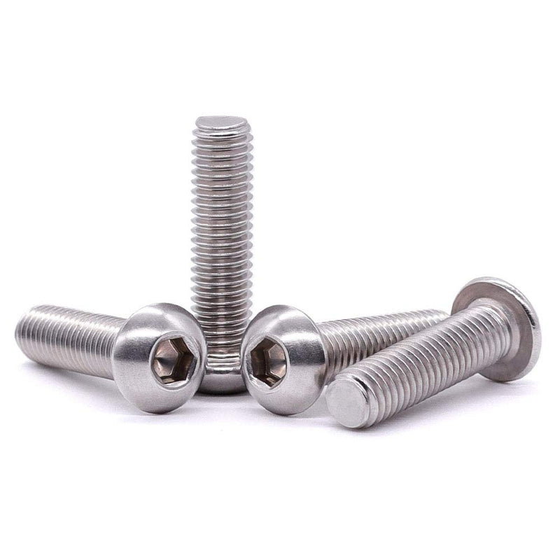 5/16-18 x 1-1/2" Button Head Socket Cap Bolts Screws, 304 Stainless Steel 18-8, Full Thread, Coarse Thread, Allen Hex Drive, 50 PCS 5/16-18 x 1-1/2"