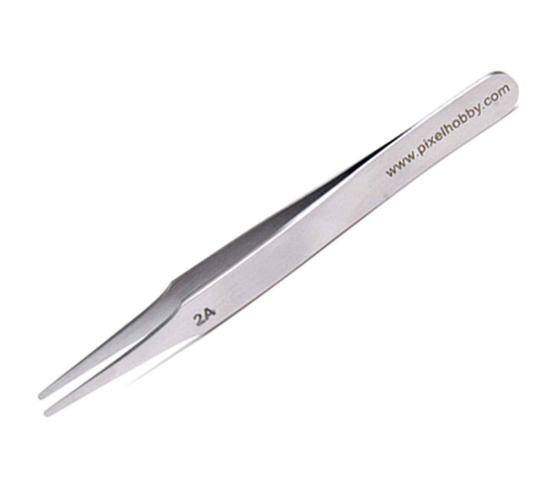 Pixel P20008-7 Tweezers for the Popular Pixel Hobby Metal with Rounded Tips, Approx. 12 cm Long, Straight Shape, for setting the Pixel Stones Metal, 12 cm long, rounded