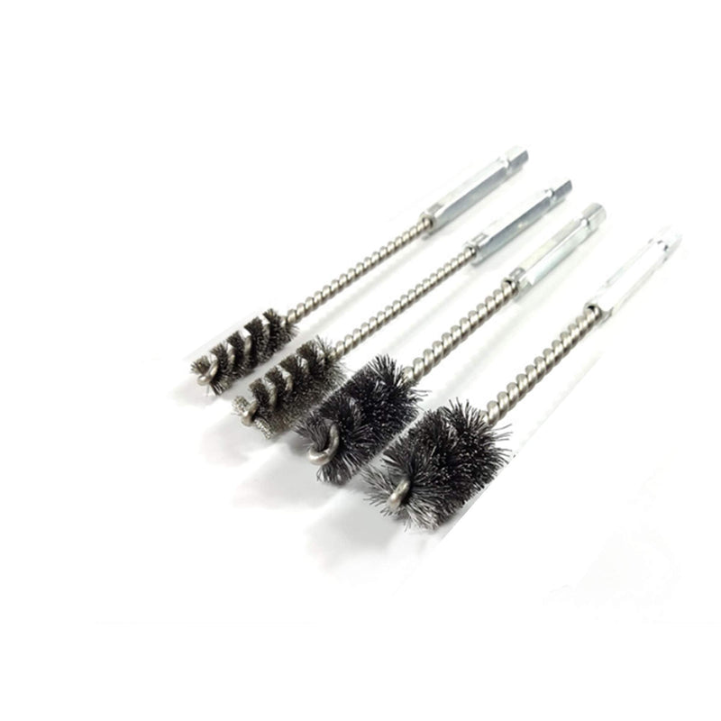 [Australia - AusPower] - 4 Piece Stainless Steel Wire Brush for ports, tubes, bearings and other common wire brush applications Power Drill Impact Driver - Hex Shank 