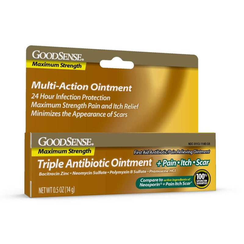 [Australia - AusPower] - GoodSense Triple Antibiotic Pain + Scar Ointment for Minor Cuts, Scrapes and Burns, 0.5 Ounce 0.5 Ounce (Pack of 1) Triple Antibiotic Ointment + Pain Relief + Itch + Scar 