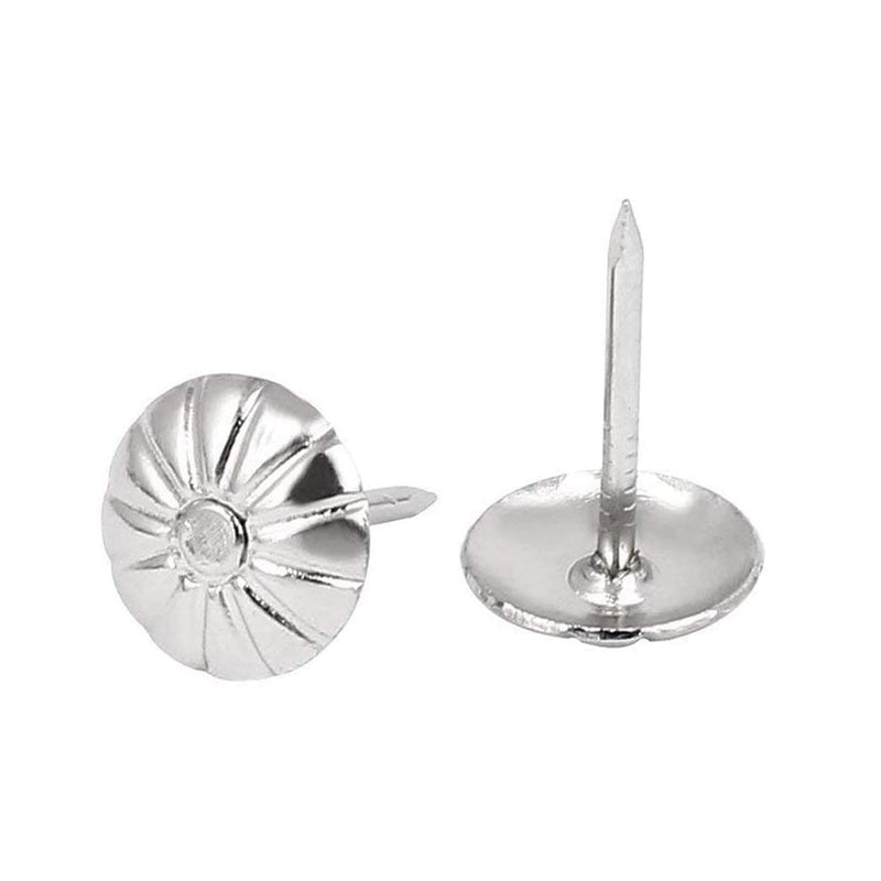 [Australia - AusPower] - ZAYI 7/16"×5/8" Silver Antique Upholstery Tacks Nails?Domed Upholstery Decorative Tacks Furniture Sofa Thumb Nails Pins Assortment Kit for Furniture DIY LE Reform 100PCS(Silver) 7/16"×5/8" Sliver 