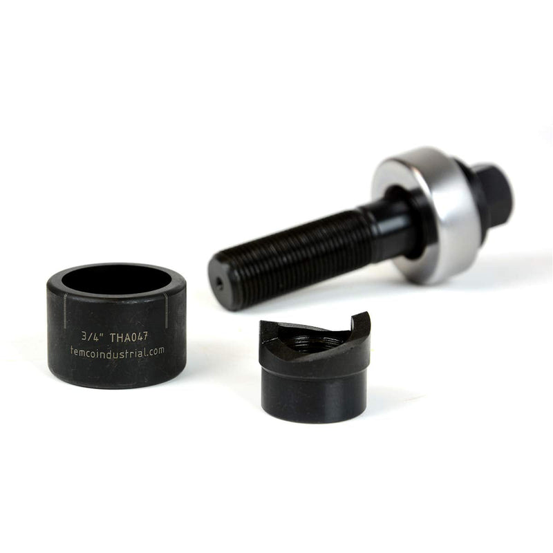 TEMCo TH0392-3/4 Conduit Hole Size Knockout Punch Unit with Manual Draw Stud – (1.11" – Actual Hole Size) (Conduit Hole Size) 3/4" Knockout Punch