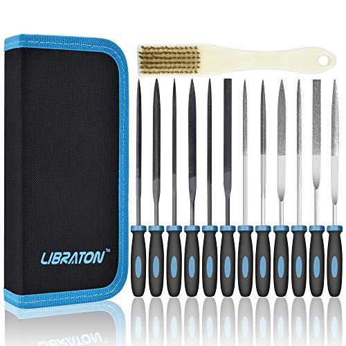 Libraton 13-Piece Key File, File Set, Needle Files, Mini File Set | File set wood, metal and 3D printing, needle files set metal, mini file set, file for workshop, DIY needle files-13 pieces