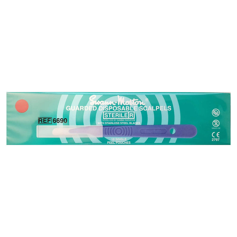 [Australia - AusPower] - Swann-Morton® #10R Sterile Disposable Scalpels with Blade and Guard 