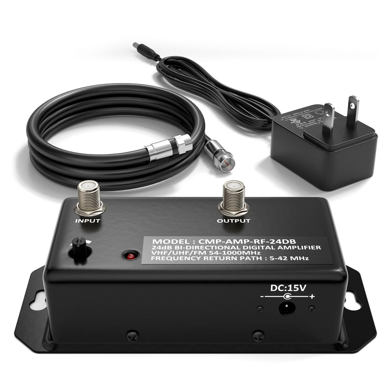 [Australia - AusPower] - THE CIMPLE CO 24db Distribution Amplifier | Digital TV Antenna Booster Signal Amplifier, Adjustable Boost/Gain, NTSC, ATSC, FM, UHF, VHF - 1000 MHz - Includes RG6 Coaxial Cable 