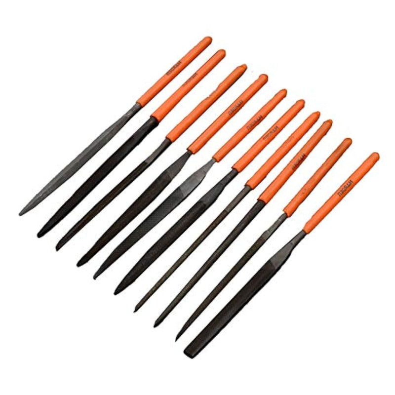 [Australia - AusPower] - Edward Tools 10 Piece Diamond Needle File Set - Harden Alloy Steel with Precision Diamond Coating Grit - Tool for Metal, Wood, Jewelry Making, Hobby - Includes Round, Flat, Square Files, Etc 