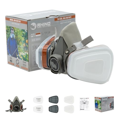 RHINO Face Cover for Painting, Dust, Particles, Chemicals, Machine Polishing, Organic Fumes, Pollen and Chemicals with Filter Cotton