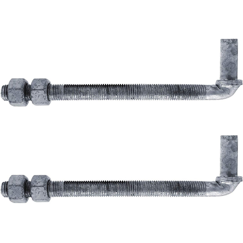 J-Bolt Post Hinge 8" - Hinge Bolts Thru the Post Includes Nuts - J-Bolt Hinge has 5/8" Male Pin - Fence Bolt Though Post Hinge - Quantity 2 8" 2 Pack