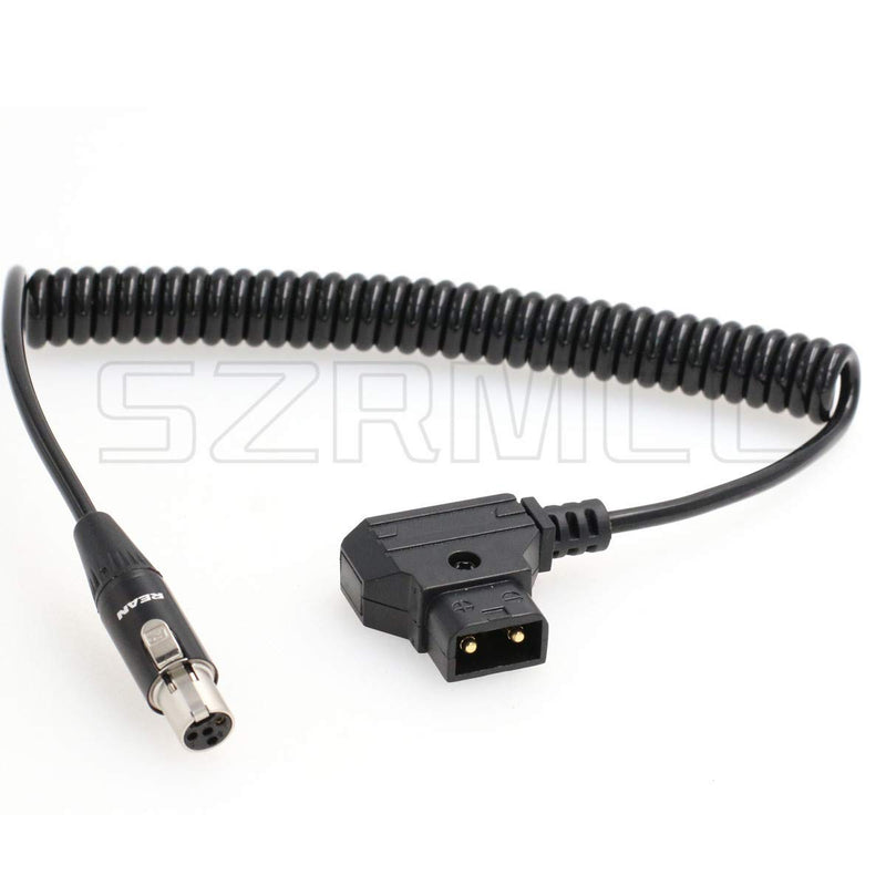 [Australia - AusPower] - SZRMCC TVLogic VFM Monitor Alphatron EVF Coiled Power Cable D-tap 2 Pin Male to Mini XLR 4 Pin Female Coiled Cable 