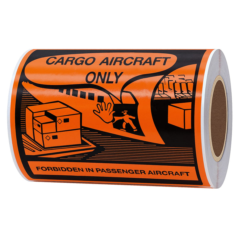 [Australia - AusPower] - Hybsk Cargo Aircraft Only Warning Labels 4 x 4 Inch Total 100 Adhesive Stickers On a Roll 