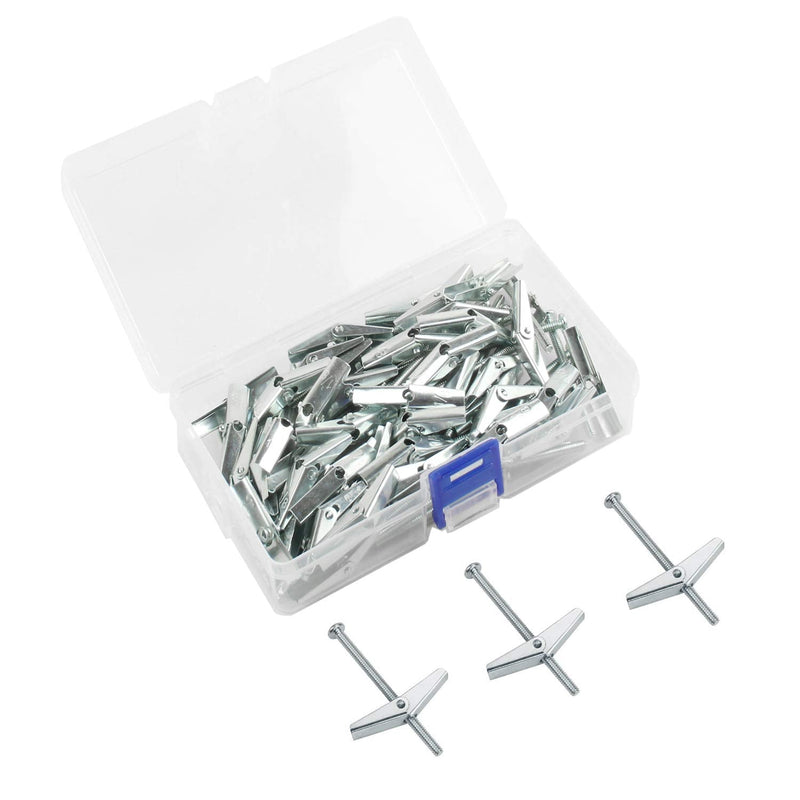 [Australia - AusPower] - 1/8X2-Inch Toggle Bolt and Wing Nut for Hanging Heavy Items on Drywall (50 Pack) 1/8x2inch-50pcs 