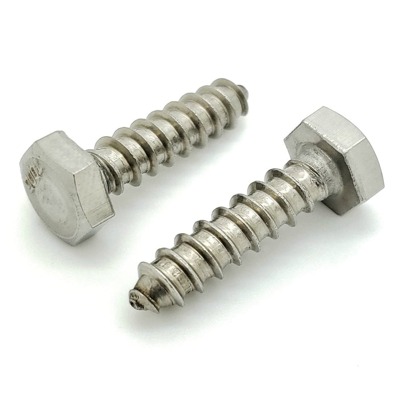 [Australia - AusPower] - 25 Qty 1/4" x 1" 304 Stainless Steel Hex Lag Bolt Screws (BCP1173) 