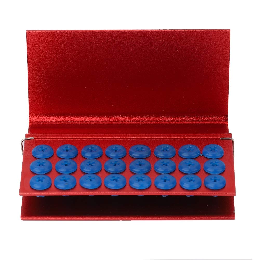 ZJchao Disinfection Box, 24 Holes Aluminium Alloy Disinfection Case with Silicone Pad Each Holds Holder Autoclavable Dentist Tool Suitable for Dental Burs