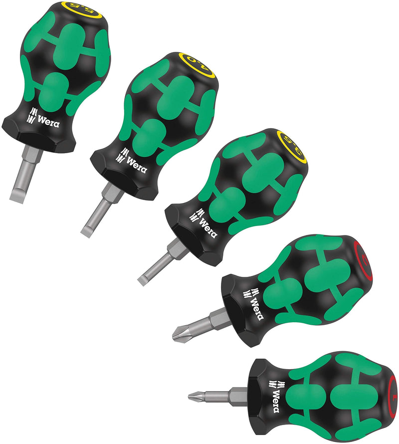 Wera 05008870001 Stubby Set 1 Screwdriver Set, 5 Pieces,Green
