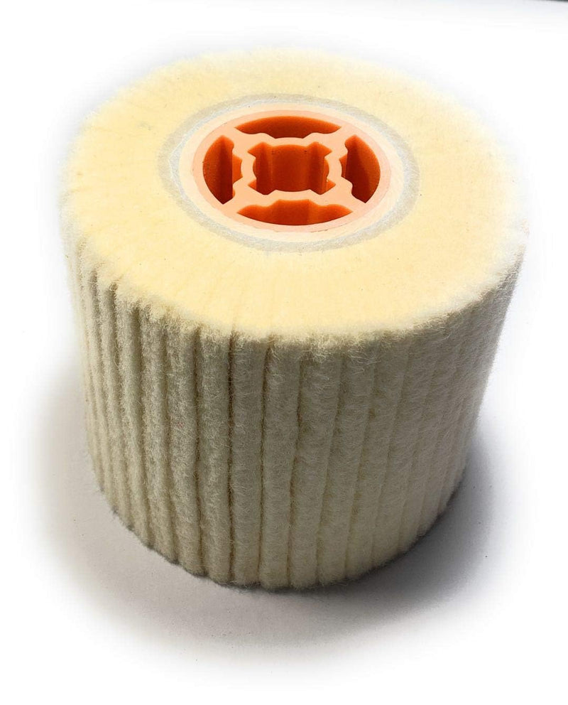 [Australia - AusPower] - SIGNI Wool Felt Wheel Buffer Wheel Buffing Drum Mirror Burnishing Polishing Brush for Rust/Dust Removal,Jewelry/Glass 4.5 INCH (OD 110X100MM) 