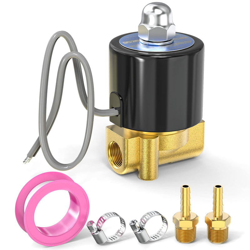 [Australia - AusPower] - TAILONZ PNEUMATIC 1/4 Inch NPT AC110V Brass Electric Solenoid Valve 2W025-08 Normally Closed Water, Air, Diesel 1/4" 