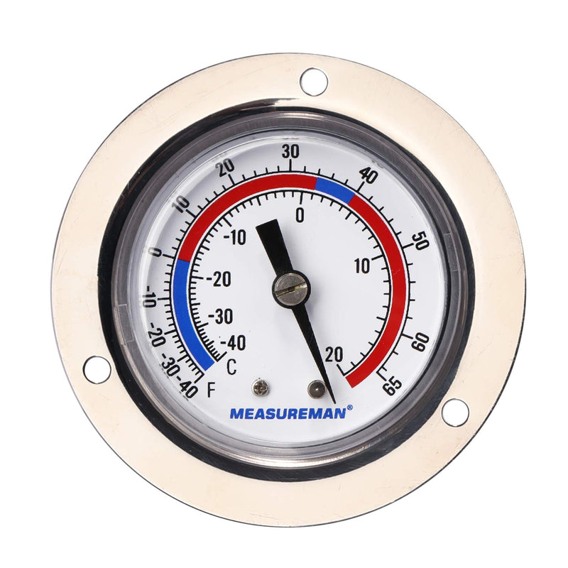 [Australia - AusPower] - MEASUREMAN Vapor Capillary Flanged Panel Mount Refrigeration Thermometer, 2" Dial, 48" Capillary, -40-65 deg F/-40-20 deg C, Re-Calibration Available 