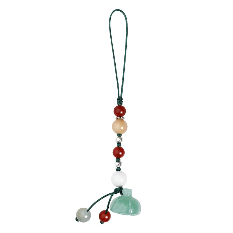 [Australia - AusPower] - Hemobllo Cell Phone Strap Jade Phone Charm Key Agate Chain Car Key Hanging Pendants Decor for Car Phone Fan Clothing Decor Green 