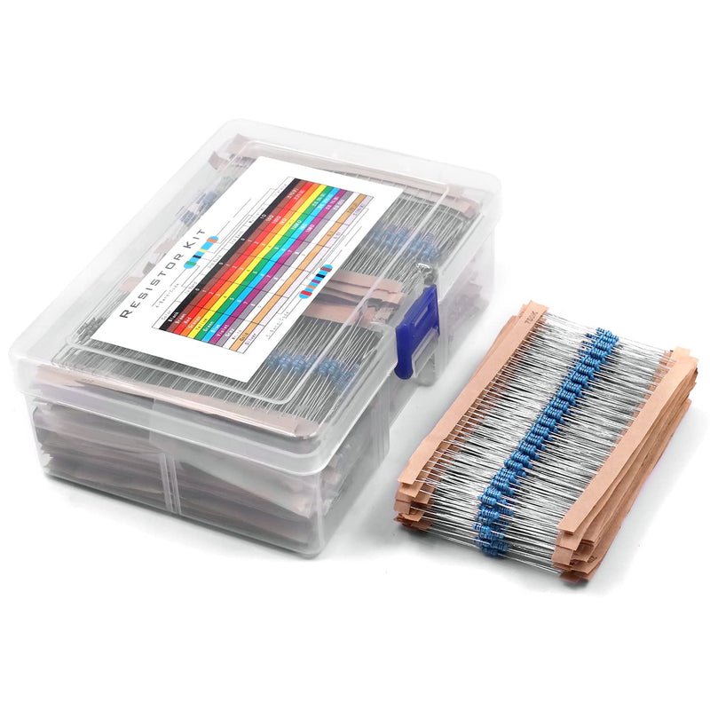 [Australia - AusPower] - 2600Pcs 130 Values Resistor Kit 1/4W, 1 Ohm-3M Ohm RoHS Compliant MelkTemn Resistor Assortment Kit Metal Film Fixed 1% Electrical Resistors Set Assortment Resistance Optional 100% New 